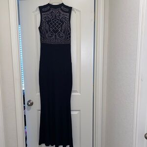 Sophisticated Navy Sleeveless Gown